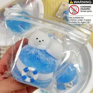 Polar Bear DIY Burger Ultra-Thick Ultra-Soft Squeeze Toy, High-Quality Mud Texture, Fun Stress Relief Squishy Toy for Kids and Adults