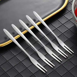 10-Piece Stainless Steel Fruit Fork Set, Modern Dessert Forks for Cake and Salad, Reusable Kitchen Utensils, Simple and Elegant Design