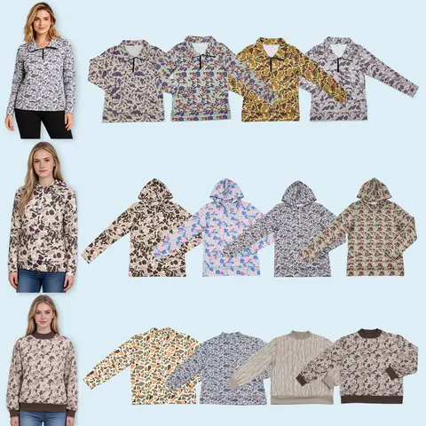 Women's Soft Spandex Print Fabric Fashion Camouflage Hunting Pullover Top, Tops for Women