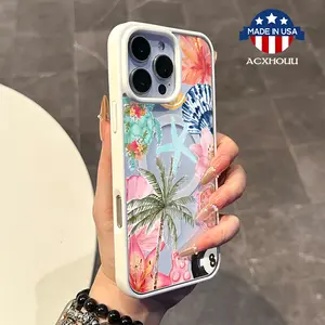 Chic Magnetic Case for iPhone11/12/13/14/15/16/promax Summer Vacation MagSafe Ready, Anti-Slip, Ultra Thin | Aesthetic Touch for Daily Use