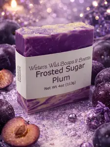 Frosted Sugar Plum Soap Bar Net Wt. 4oz 113g Luxurious Bathing Essentials Enchanting Holiday Blend