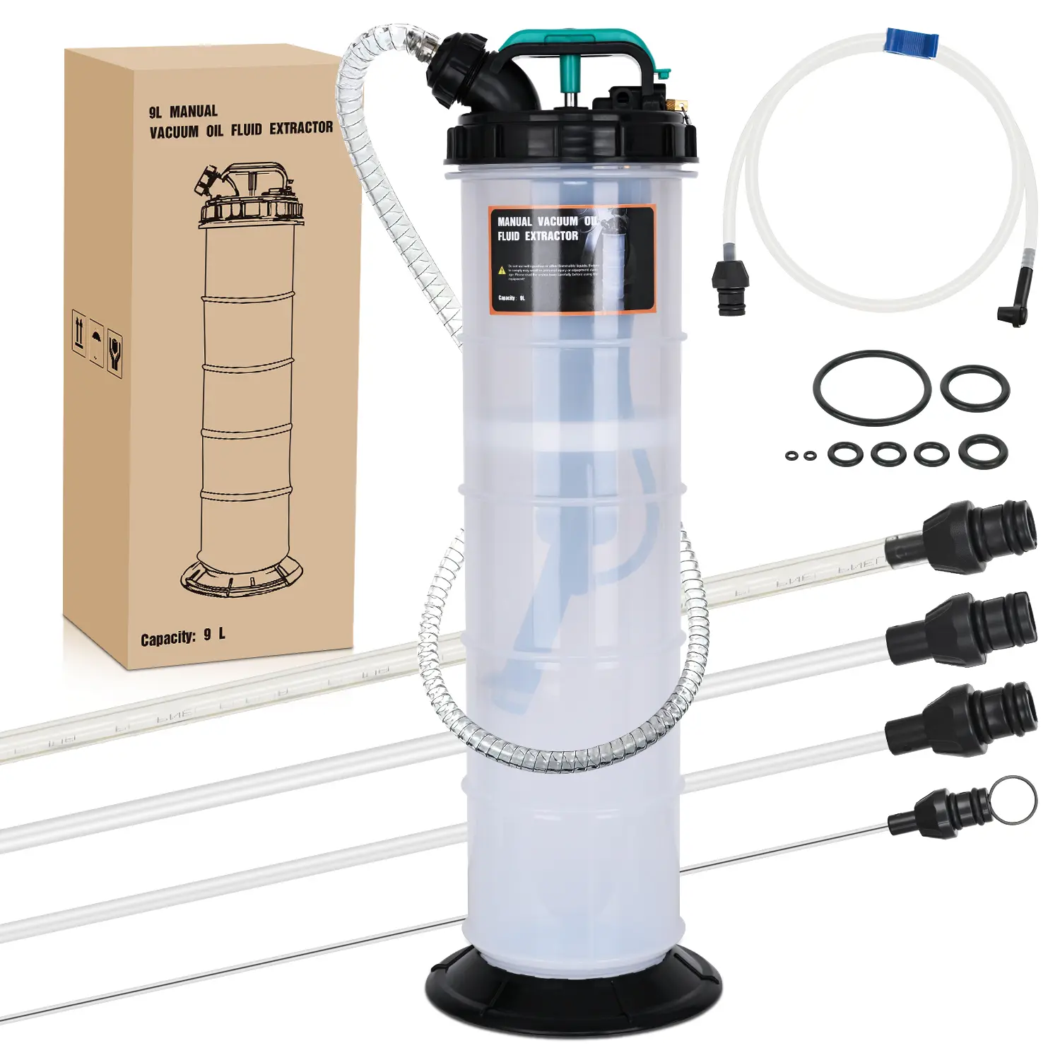 GOOACC Oil Extractor Pump 9L Manual Fluid Extractor Pump Oil Vacuum Changer with Brake Bleeding Hose Oil Suction Pump Extractor for Automotive Boat Motorcycles Oil Coolant Transmission Fluid Change