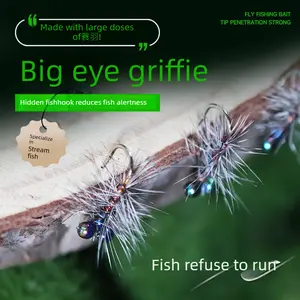 Bionic Micro Single Hook Lure Fly Fishing Tackle Big Eye Griffiths for White Barbel Topmouth Culter
