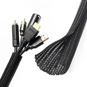 10FT Braided Cable Cord Wire Management Sleeve Sock Wrap Organizer