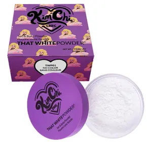 KimChi Chic That WhitePowder Set & Bake Mattifying Setting Powder TWP01 No Color Vegan Cruelty-Free Ultra-Fine Long-Lasting Finish for Flawless Makeup