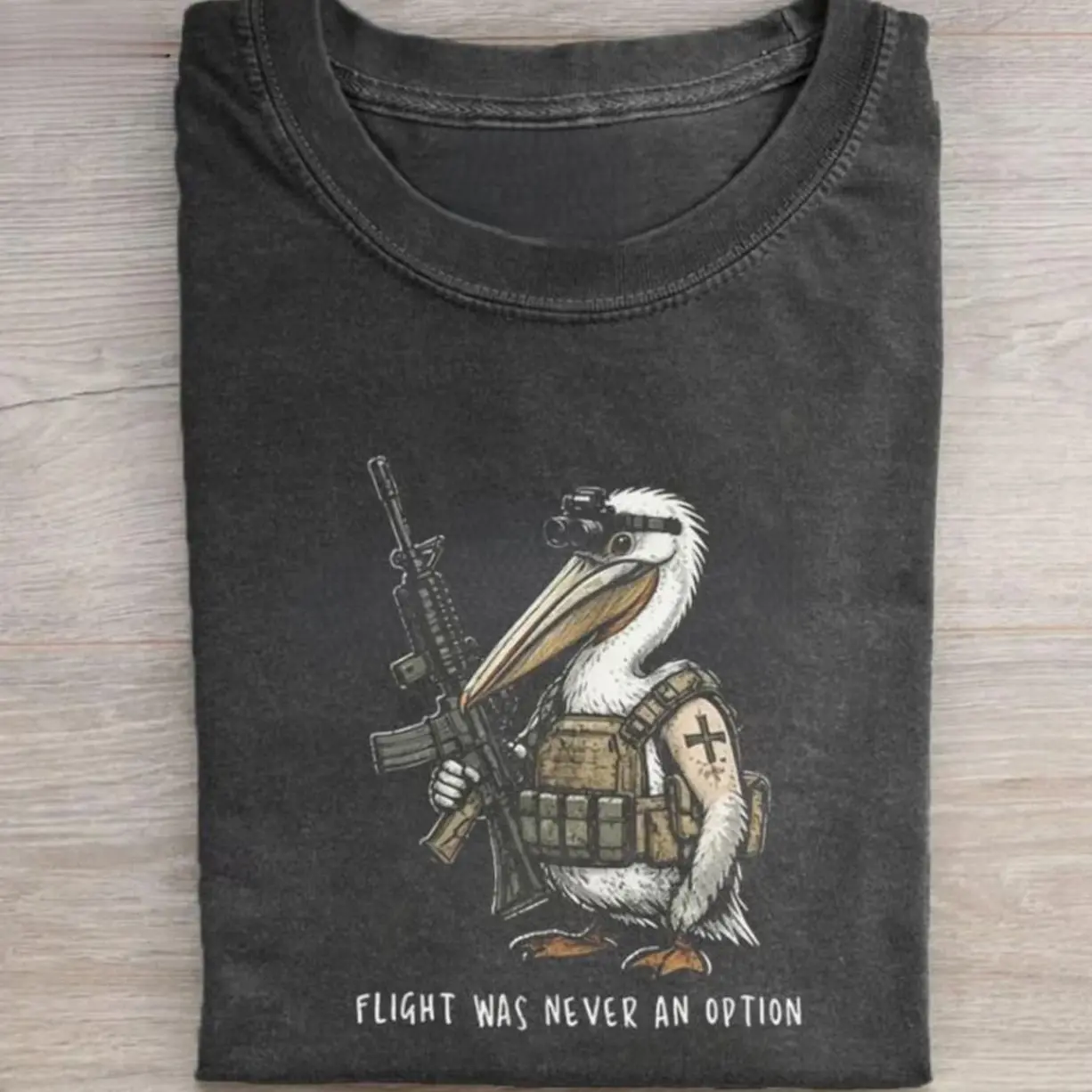 Tactical Pelican Shirt, Flight Was Never An Option Tee, Funny Military Bird Shirt, Armed Pelican Meme, Funny Gift For Him SIG