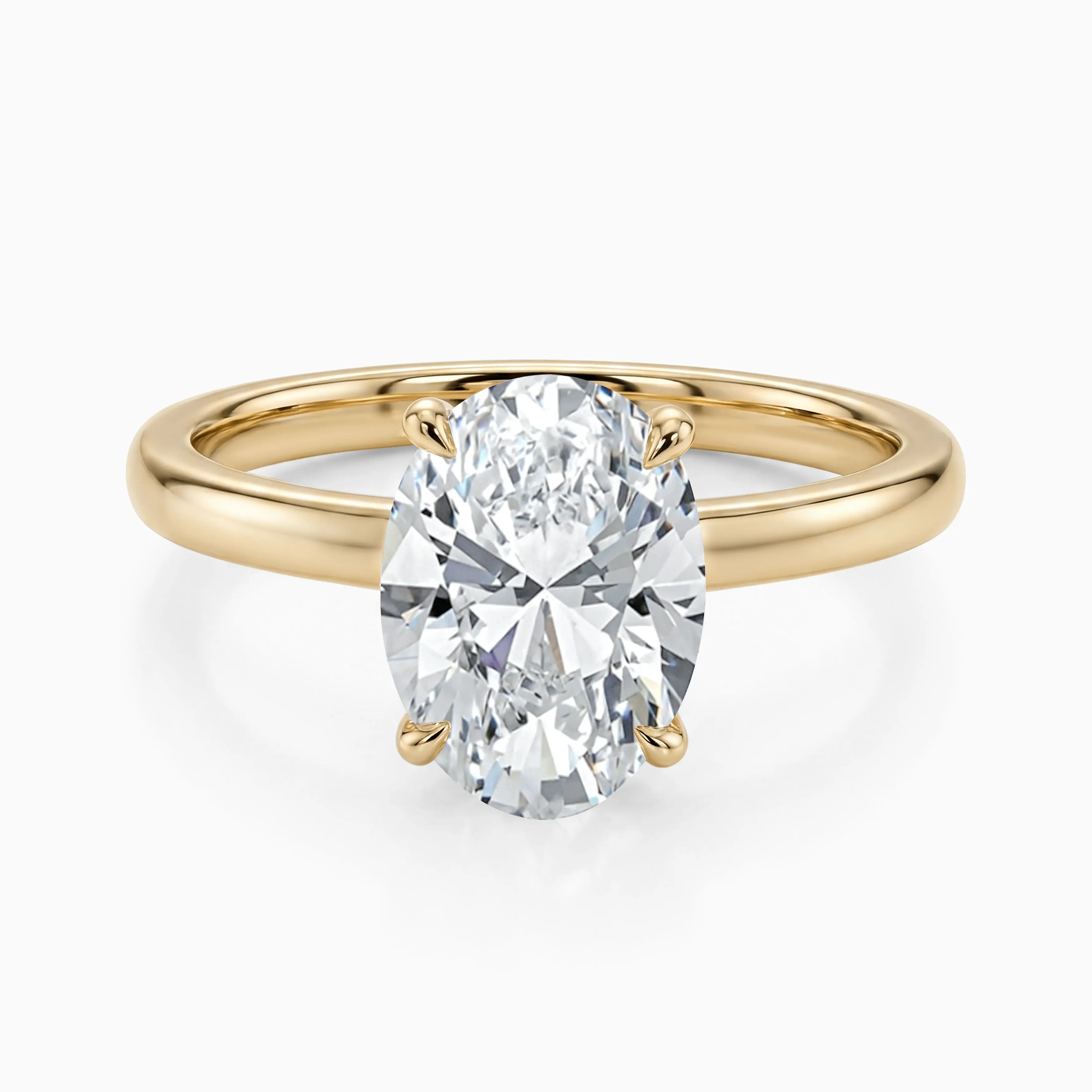 DARRY Lab-Grown Oval Solitaire Graceful Engagement Ring