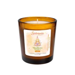 Sistriania Manifista Manifest Candle - 4.5 fl oz - Attraction Confidence Desire - Amber Glass Container - 128ml