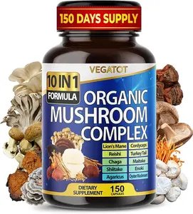 10 in 1 High Strength Mushroom Supplement - Lions Mane, Cordyceps, Reishi - Brain Supplements for Memory and Focus ** 5-Month Supply