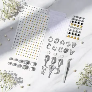 Ultimate Faux Piercing Kit (Non-Pierced) - Magnetic Nose Rings, Clip-on Ear Cuffs & Belly Gems | Pain-Free Full Body Jewelry Set for Gen Z & Festivals