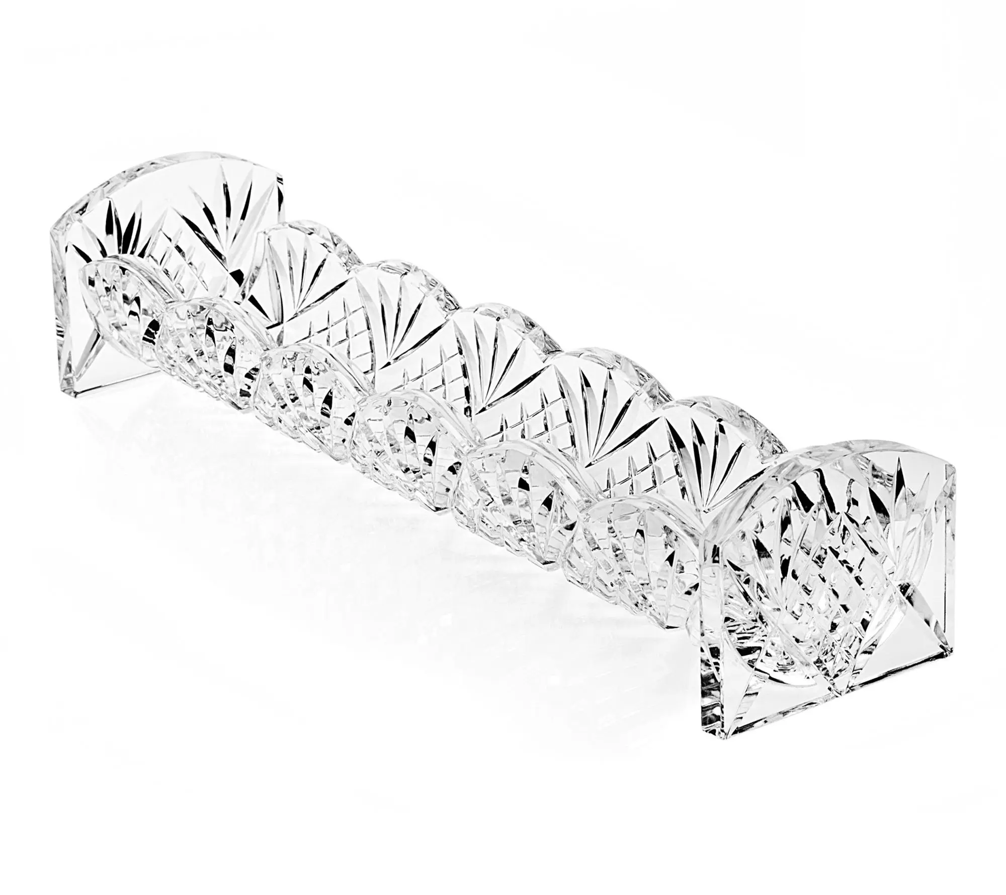 HomeRoots 10" Rectangular Cut Crystal Cracker Tray