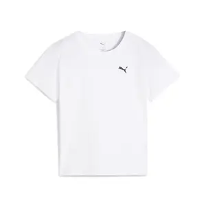 PUMA Womens Wardrobe Essentials Comfort Crew Neck Short Sleeve Casual Tops Casual - White