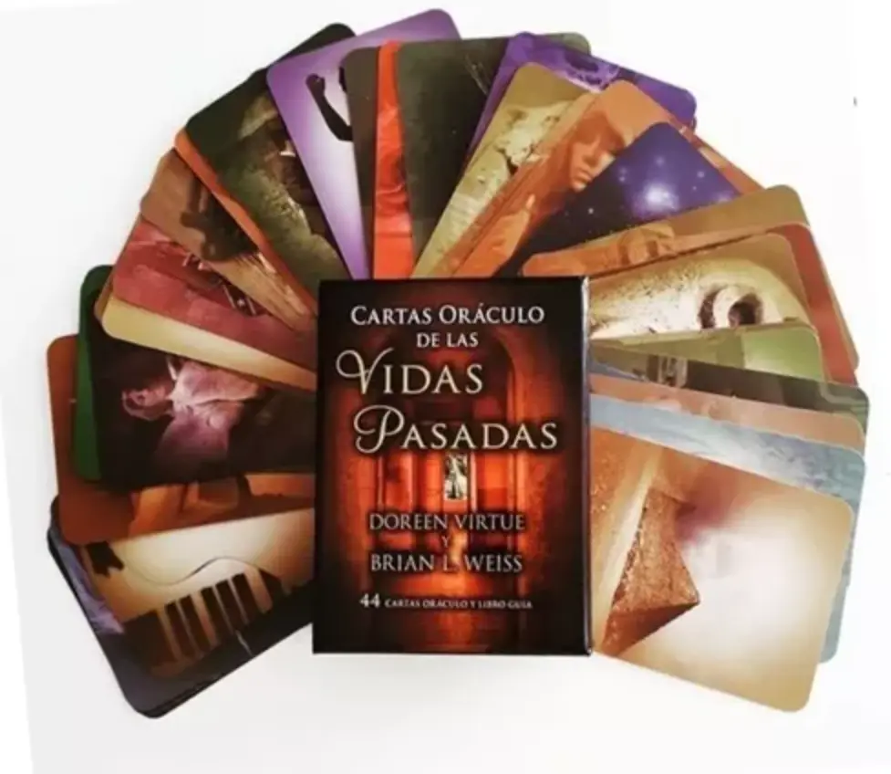 Doreen Virtue & Brian L Weiss Cartas Oraculo De Las Vidas Pasadas 44 Cards with Downloadable Guidebook for Spirituality Self Discovery and Past Life Guidance