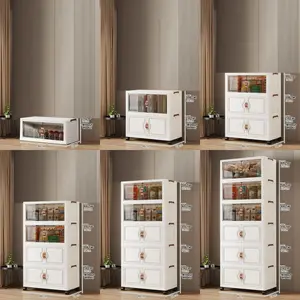Multi-Layer Storage Cabinet for Home Use, Foldable Snack Organizer, Baby Clothing Toy Box, Wall-Mounted Living Room Display Shelf