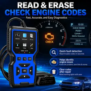 Professional OBD2 Car Scanner Diagnostic Tool - Suitable for Reading Vehicle Codes, Clearing Fault Codes, 35901 Trouble Code Library, Real-Time Data Stream, Oxygen Sensor Tester, Battery Voltage Reading, Mode 6/8 Detection