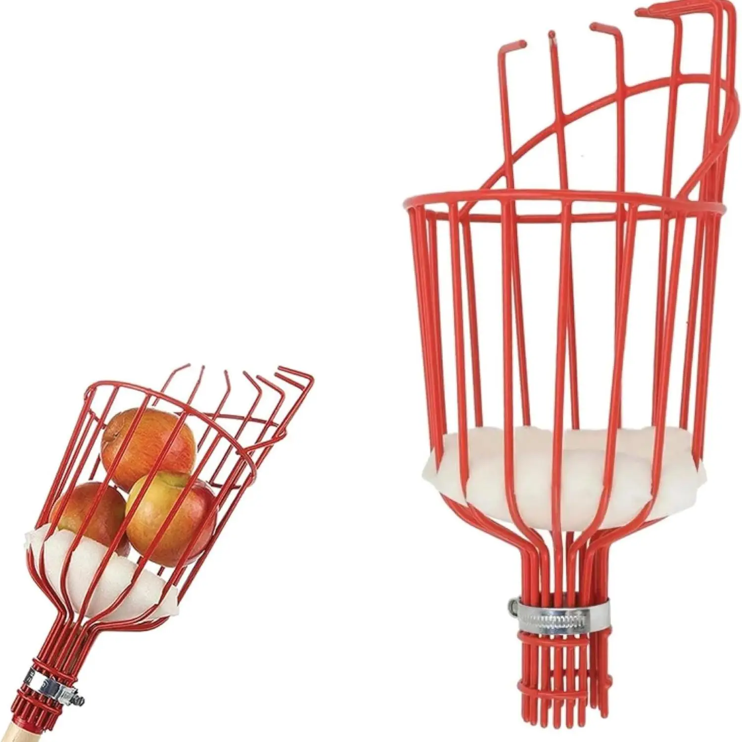 Fruit Picker Basket, 1 Count Sturdy Fruit Tree Picker Tool with Adjustable Knob, Apple-Picker Fruit Grabber Reach Tool for Orange, Avocado, Peach, Pea