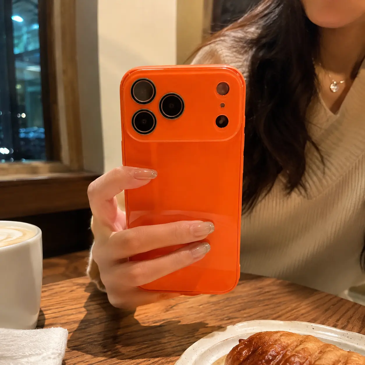 Candy Macaron Protective Smartphone Case - Hybrid Shell, Crystal Clear, Skin-Feel Soft TPU Bumper, Hard PC Back, Full Camera Lens Protection, Cute Minimalist Pink & White, for iPhone 17/16/15/14/13 Pro Max, iPhone 16 Plus, Cellphone Accessory, Casing