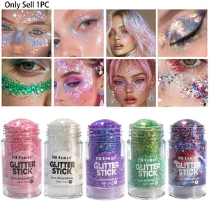 Fine Glitter High Light Glitter Powder Stick, Dual Use for Body and Face, Essential for Festival Carnival Parties