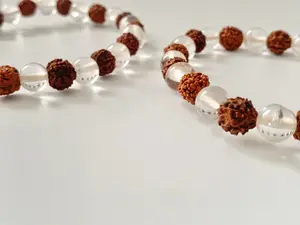 Clear Quartz & Rudraksha Bracelet