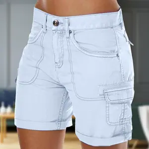 Womens Cargo Shorts Casual Summer High Waisted Tummy Control Trendy Summer Hiking Shorts Outdoor Outfits with Pockets