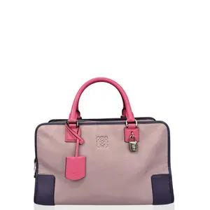 Pre-owned Loewe Leather tote bags Amazona 36 Calfskin Purple (zs012926b8)