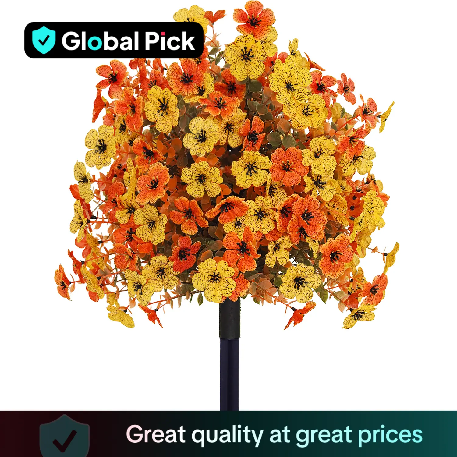 Outdoor Artificial Flower Decoration, 1 Count Fake Green Plant, UV Resistant and Easy to Install for Porch Patio Garden Decoration