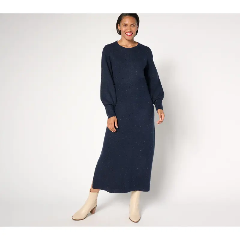 knee length dresses for ladies Linden Front-Wrap Sweater Dress (Petite) main image 1