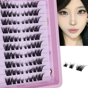 Fox Eye Effect False Eyelashes, 1 Count Reusable DIY Thick Winged Lash Extension, Natural Cluster Lashes, Manga Lashes, Makeup