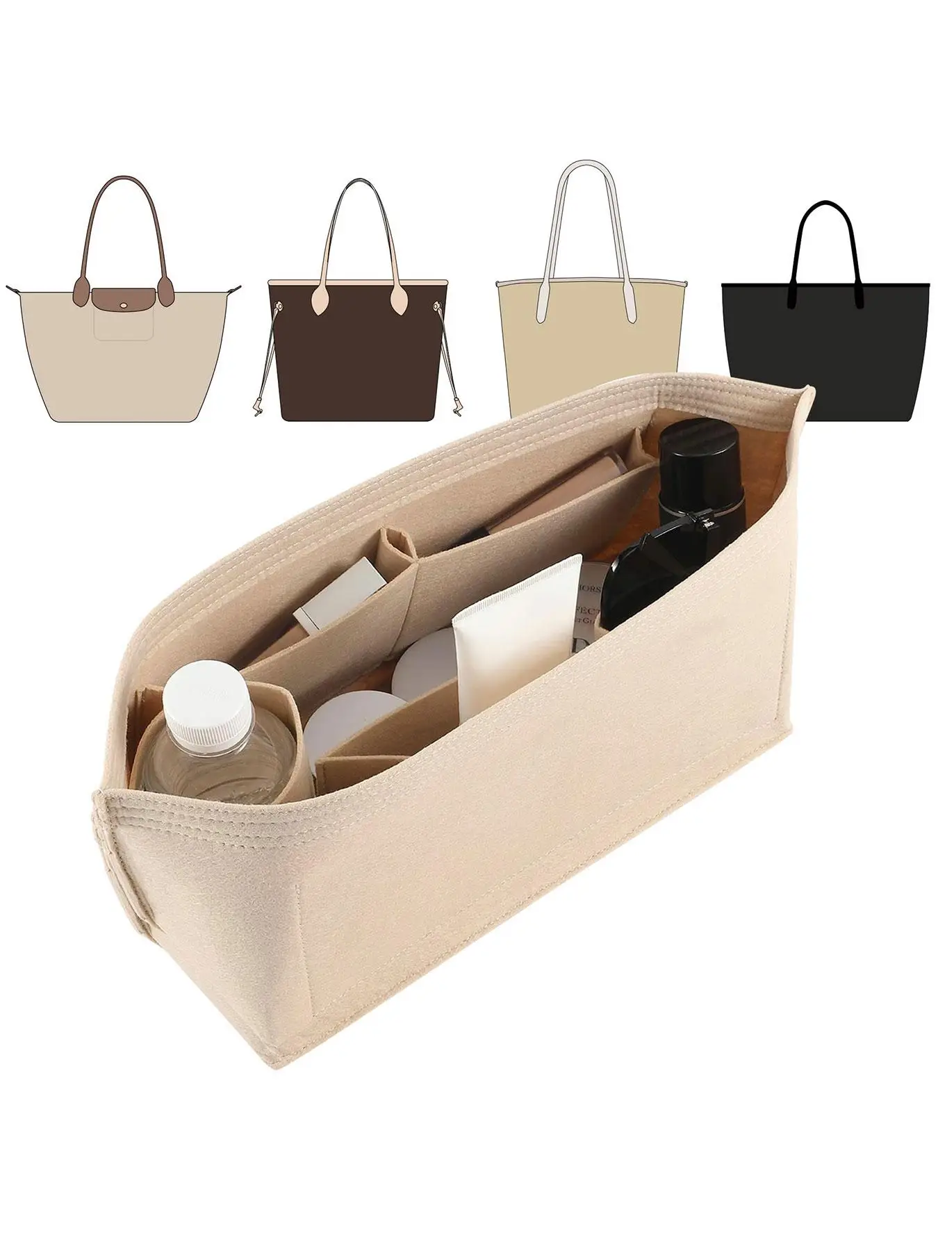 Bag Organizer Insert, Multi-compartment Bag Organizer, Bag Accessories for Tote Bag