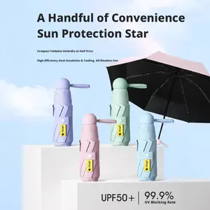 Premium upgraded women's pocket umbrella, a compact and cute portable folding umbrella that doubles as both a rain umbrella and a sunshade; handbag umbrella, portable sunshade, rainproof portable pocket umbrella, travel umbrella.