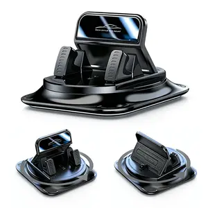 Car Phone Holder 360 Degree Rotation with Automatic Locking Double Stability Car Bracket Anti-slip Holder Adjustable Viewing Angle Imported Suction Cup for iPhone & Android Dashboard Mount