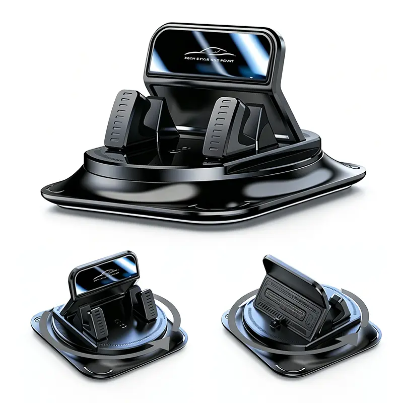 Car Phone Holder, 360 Degree Rotation, Dashboard Mount for Car Navigation, Horizontal & Vertical Screen Angle Adjustable, Suction Cup Fixed Non-slip Mobile Phone Holder, Universal Compatible with iPhone and Android