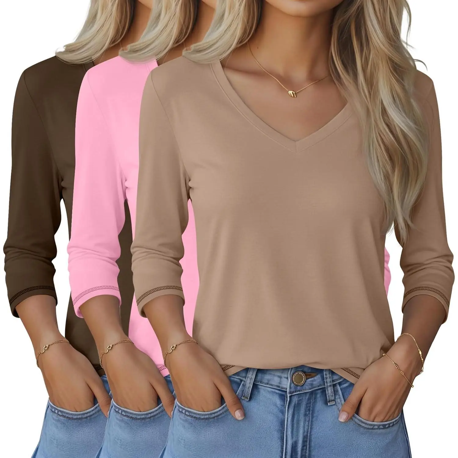 Khaki, Pink, Brown