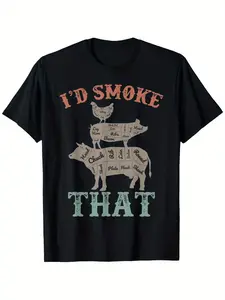 Funny BBQ Meat Cuts Chart T-Shirt for Men  Women -