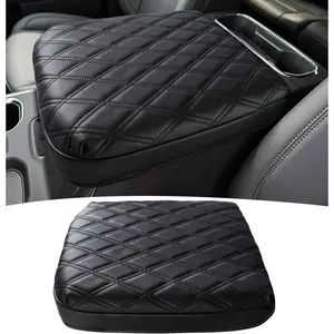 Center Console Armrest Cover for Chevy Chevrolet Silverado/GMC Sierra 2019-2024 2025, Tahoe & Suburban & Yukon 2021-2025, PU Leather Middle Console Cover Protector Pad, Truck Interior Accessories