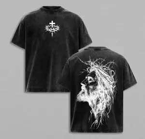 valentine shirts Jesus Christ Crown of Thorns T-Shirt Vintage Washed, Christian Faith Graphic Tee, Religious Oversized Shirt, Jesus Apparel, Christian Bible Verse, Easter Christmas Outfit, Church Outfit