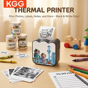 KGG Student Mini Thermal Printer, Portable BT-compatible Cutter, Pocket Printer for Notes Photos Stickers Labels, Gift for Boys Girls