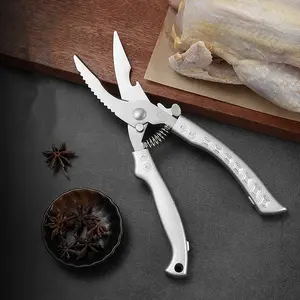 Kitchen Scissors, Sharp Heavy-Duty Chicken Bone Scissors Stainless Steel Multifunctional Household Bone Cutting Scissors