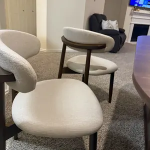 COLAMY NOYA Dining Chair Modern Upholstered Wood - High-Quality Fabric Finish Natural Wood Frame Ergonomic Backrest Design, Indoor Furniture