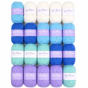 20×25g Acrylic Yarn Crochet Hook and Stitch Marker Set(20 Colorful Skeins + 5 Crochet Accessories) - Soft, Smooth, Vibrant Yarn for Crochet Flowers, Amigurumi, and Granny Squares, Ideal for Christmas Gifts, Mother’s Day Gifts, and Craft Lovers