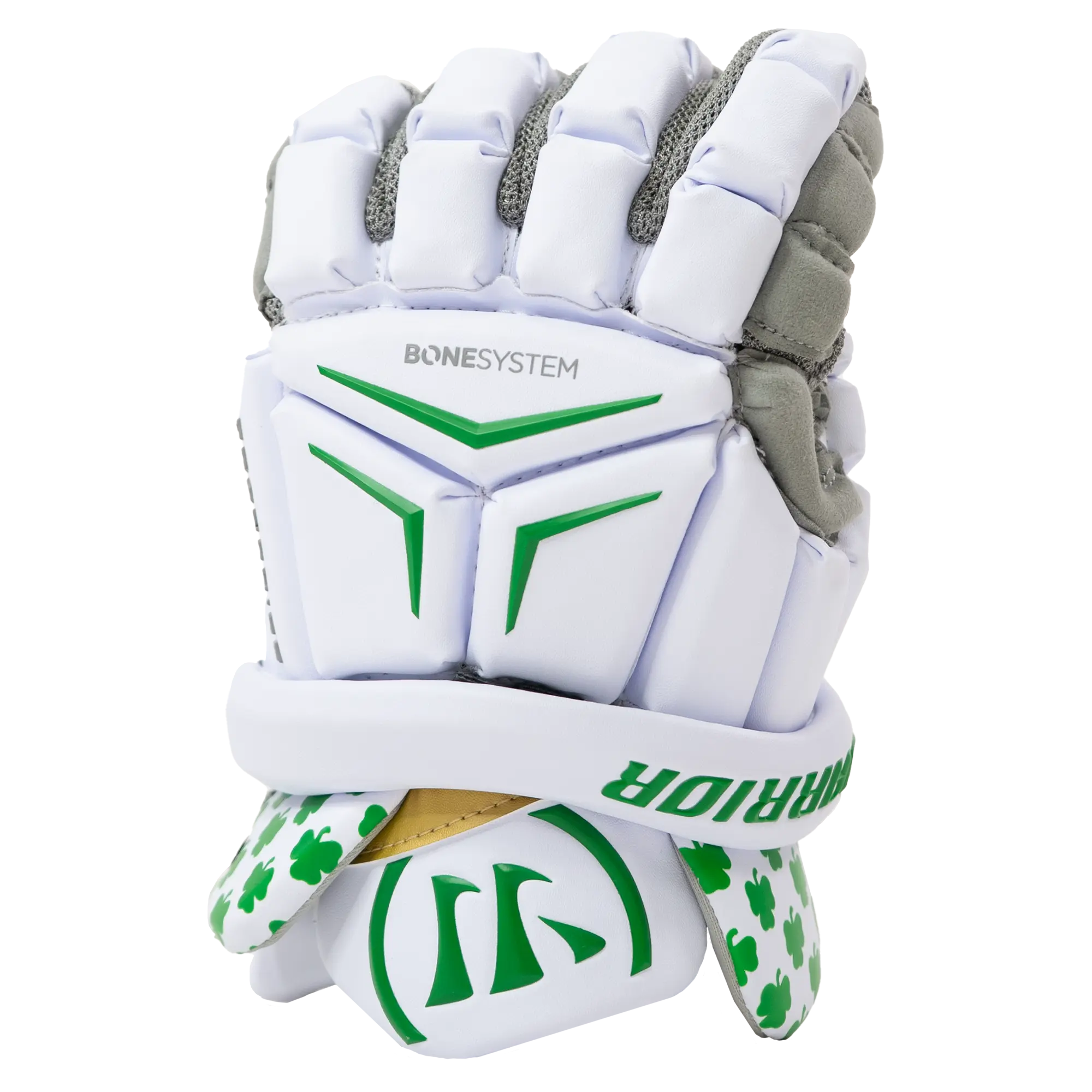 Warrior Franchise St. Paddy's Lacrosse Gloves, Featuring Impact Zones, Authentic Pro Palm, Tri-Cuff Flare, Flared, Bone System, Closed Floating Cuff, Max Mobility, Wrist Rotation, Adults