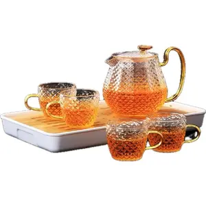 Teapot Safe Stovetop 600ml (20oz) Removable Infuser and Lid Included with a Set of 4, Stovetop Safe Tea Kettle For Tea Brewer to Elevate Tea Serving Experience Style