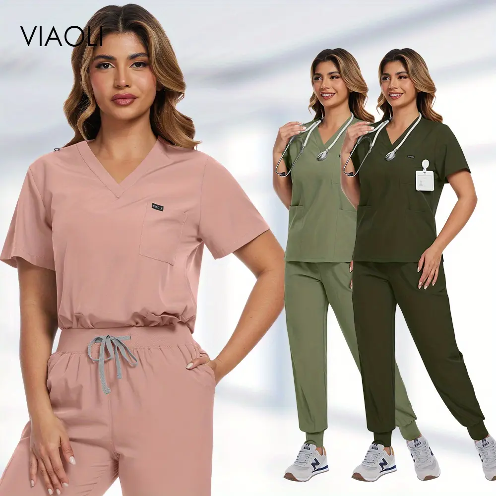 Beauty Salon Work Suit: Scrub Top - Pant Uniform Set! Ideal for Salon Staff, This Set Offers Comfort and Functionality