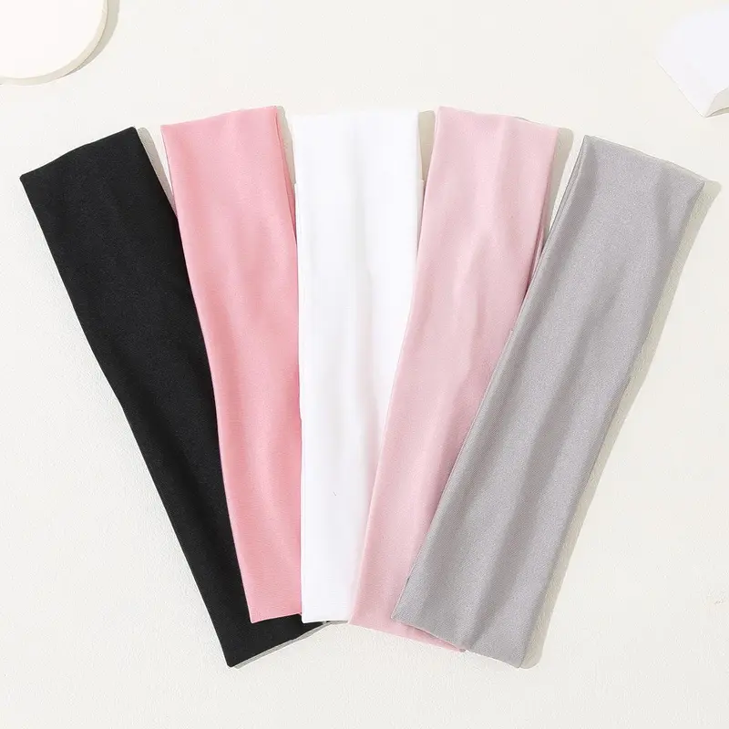 Solid Color Hair Band (5pcs), Casual Wide Elastic Hair Band for Women & Girls, Minimalist Headwear Suitable for Daily Life, Fashion Hair Accessories for Party, Daily Clothing Decor, Solid Color Headband, Elastic Headbands, Hairband