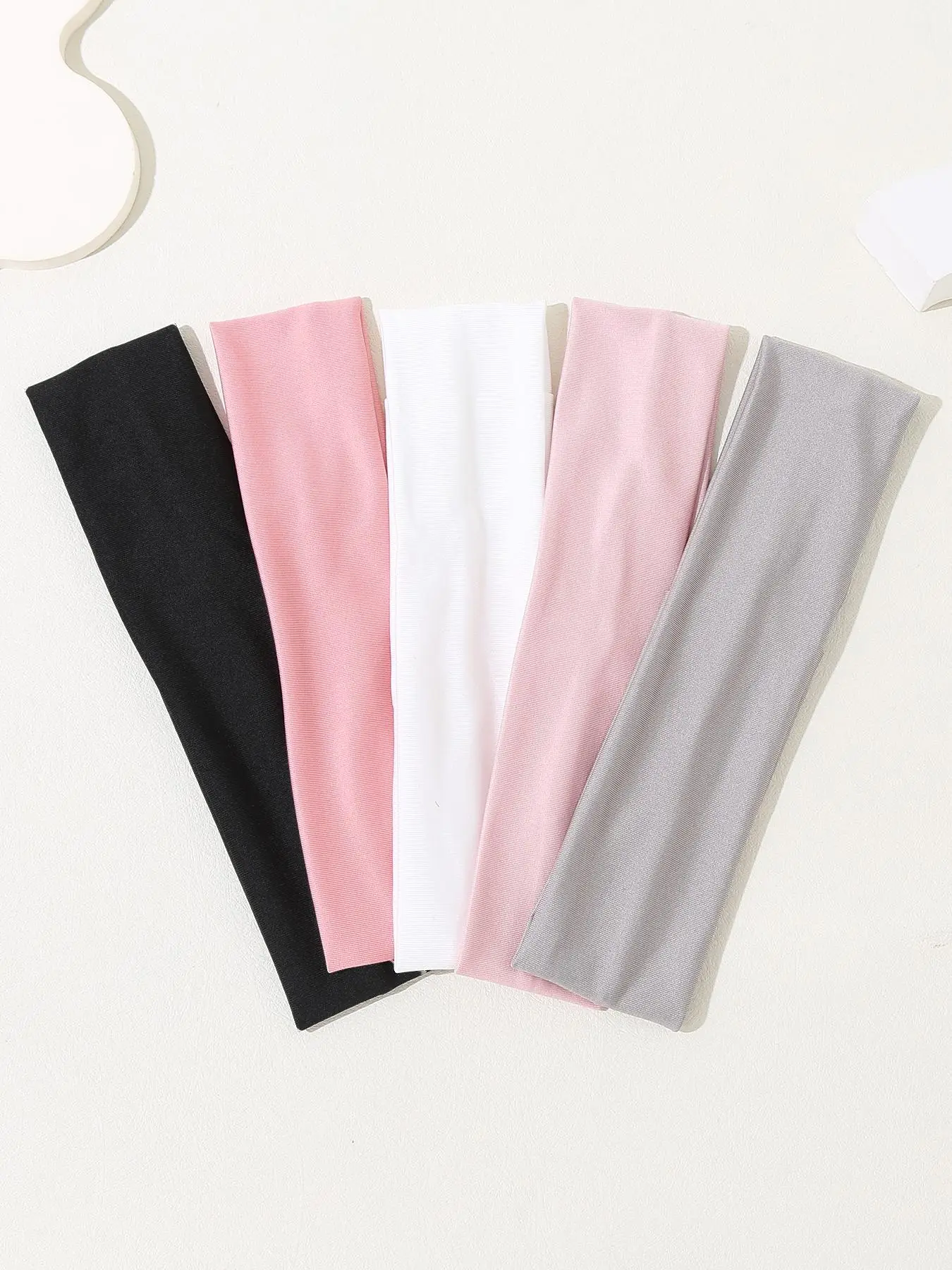 Solid Color Hair Band (5pcs), Casual Wide Elastic Hair Band for Women & Girls, Minimalist Headwear Suitable for Daily Life, Fashion Hair Accessories f