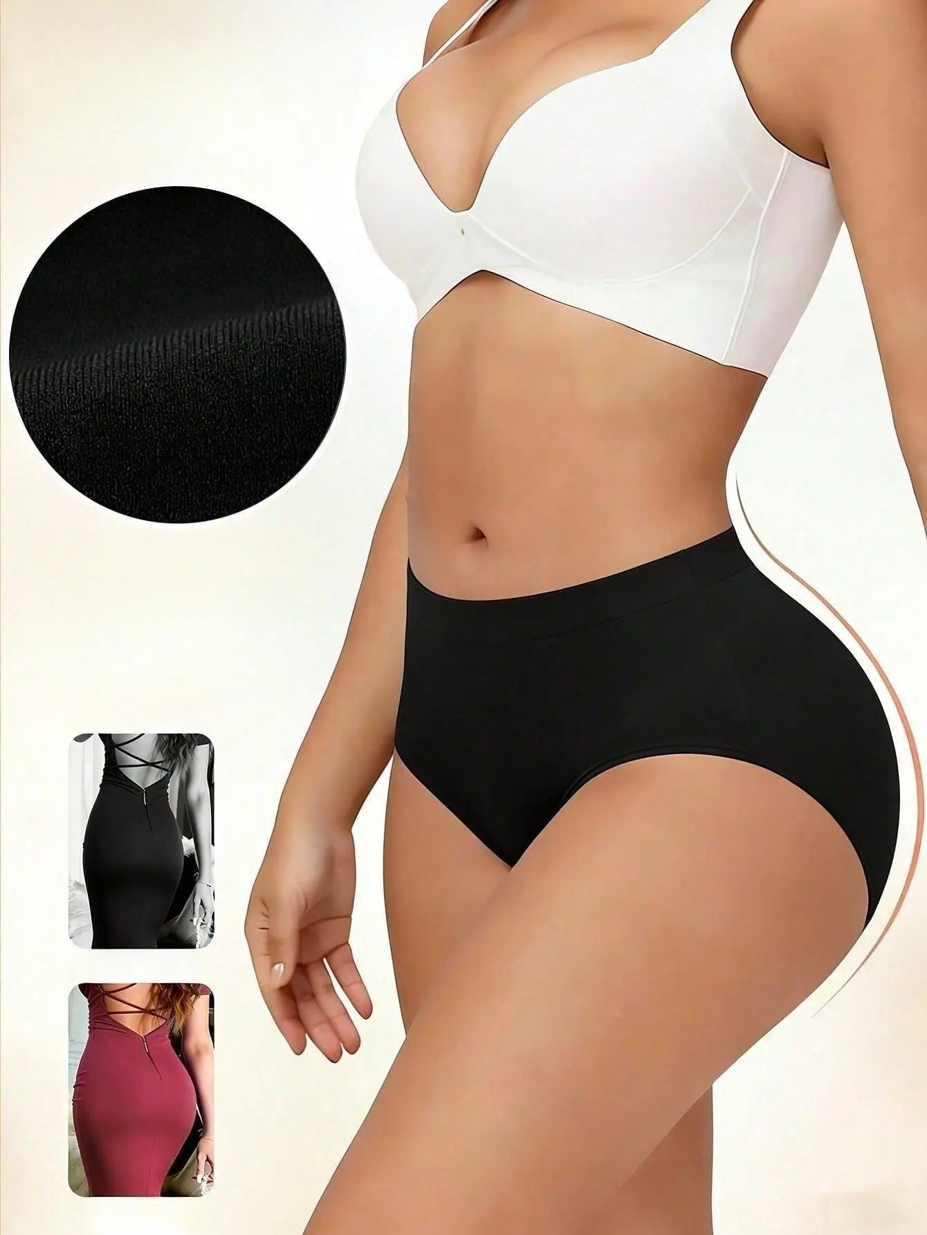 High Waist Seamless Shaping Panty for Women Tummy Control Butt Lifting Brief with Removable Hip Pads Body Shaper