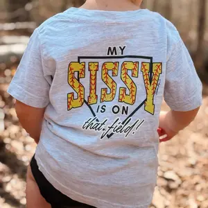Softball My Sissy on the Field Boy's Short Sleeve Shirt, Youth T-Shirt, Outdoor Tee, Gift For Boys And Girls, Birthday's Day Gift