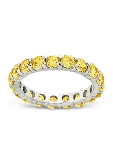 Sterling Silver Gracie Canary CZ Eternity Ring
