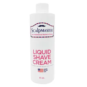 Scalpmaster Liquid Shave Cream 8oz Aftershave Foam for Professional Lather Machine Use Rich Foamy Lather Made in USA
