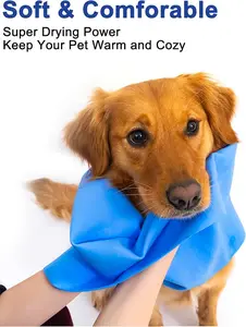 Pet Bath Towel Cat Dog Super Absorbent Easy Clean Multi-Purpose Suede-Like Material 2 Pack Premium Dog Drying Towel Super Softer Reliable Quality Dog Bath Towels